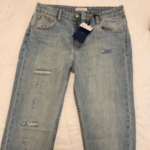 NWT ZARA Real Premium High Rise Ripped Jeans